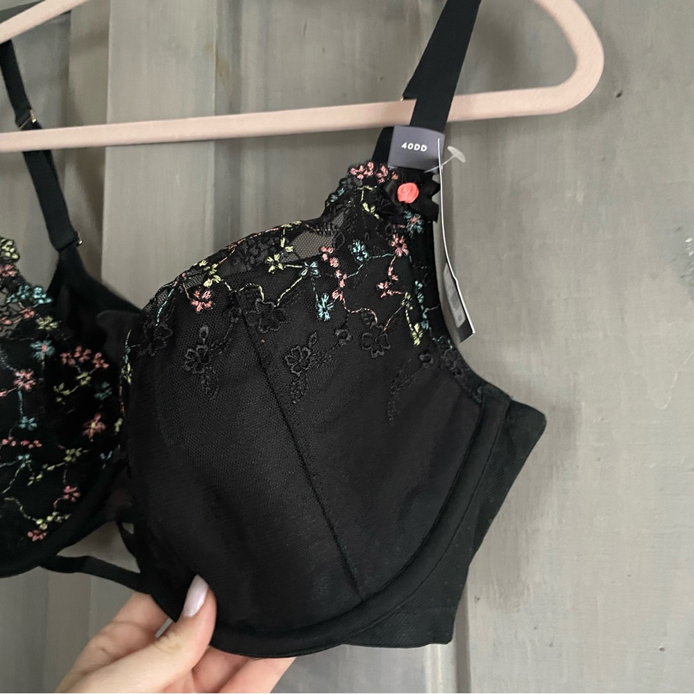 Cacique seriously sexy collection lightly lined French balconette lace floral - Picture 4 of 8